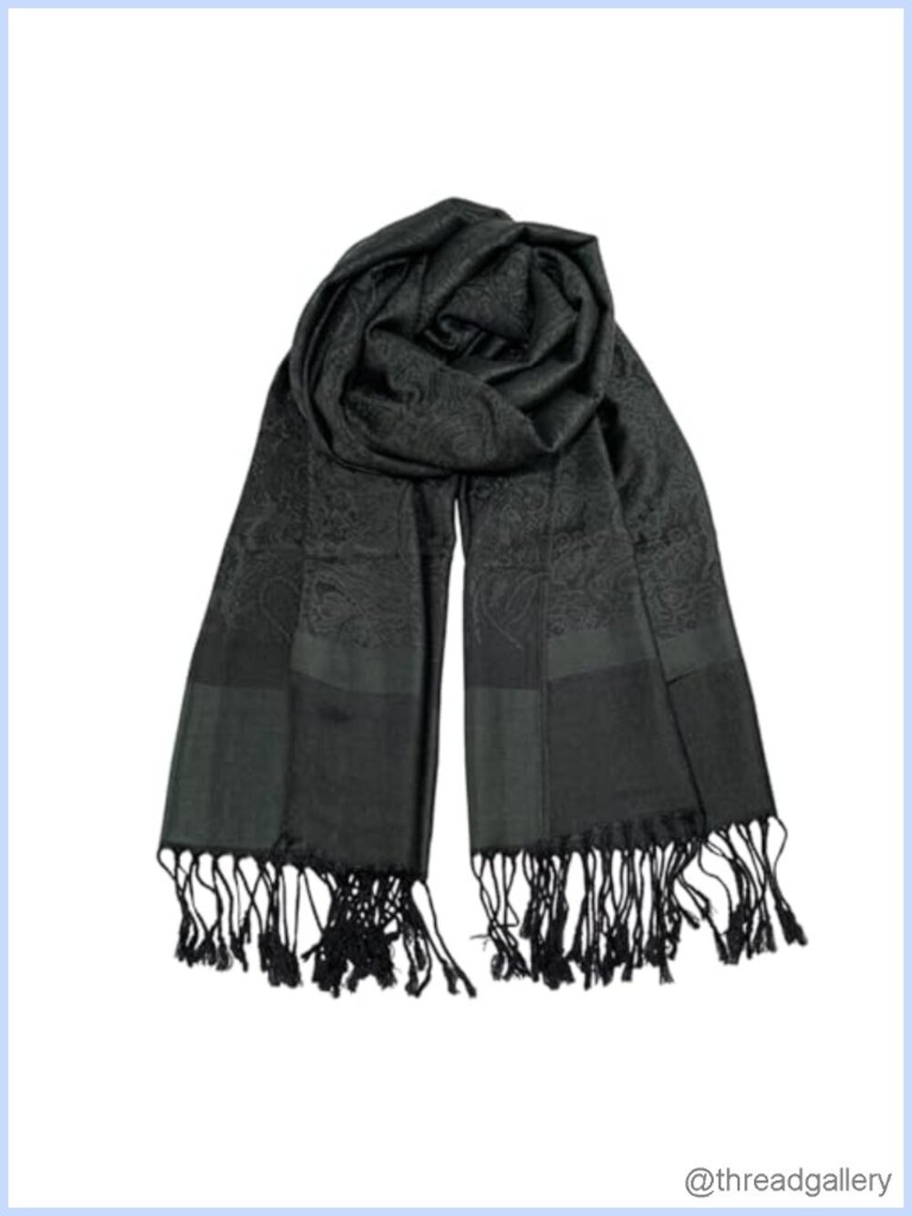 Reversible Pashmina Shawl Wrap Jacquard Paisley Fringe 74x27
